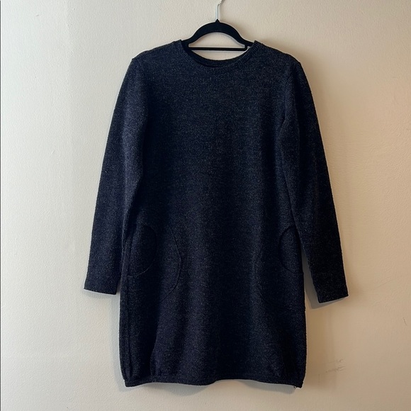 GOOD Clothing South Africa Ribbed Knee-Length Bubble Hem Sweater Dress Navy Blue - Picture 2 of 12